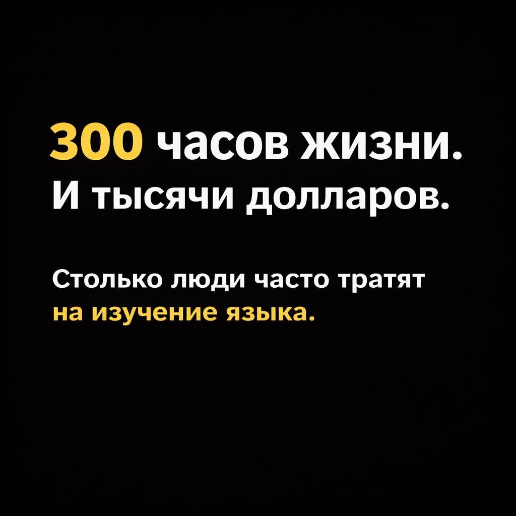 300 часов жизни. И несколько тысяч долларов.
Примерно столько люди часто тратят на язык. И так и не доходят до нужного результата. 

Потому что изучают язык не под конкретную задачу и по стандартным программам.

Человек хочет:
 • пройти интервью в международную компанию
 • переехать и адаптироваться в новой стране
 • поступить в международную школу/колледж
 • пройти собеседование за границей, получить офер и общаться на работе

Но вместо этого начинается классическая история:

- новая грамматика
- новые времена
- новые списки слов

И так год. Два. Иногда три.
При этом человек уже многое понимает. Но в реальном разговоре всё равно зависает.

