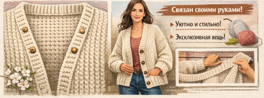Кардиган на весну: самая уютная вещь сезона 🌿🧶