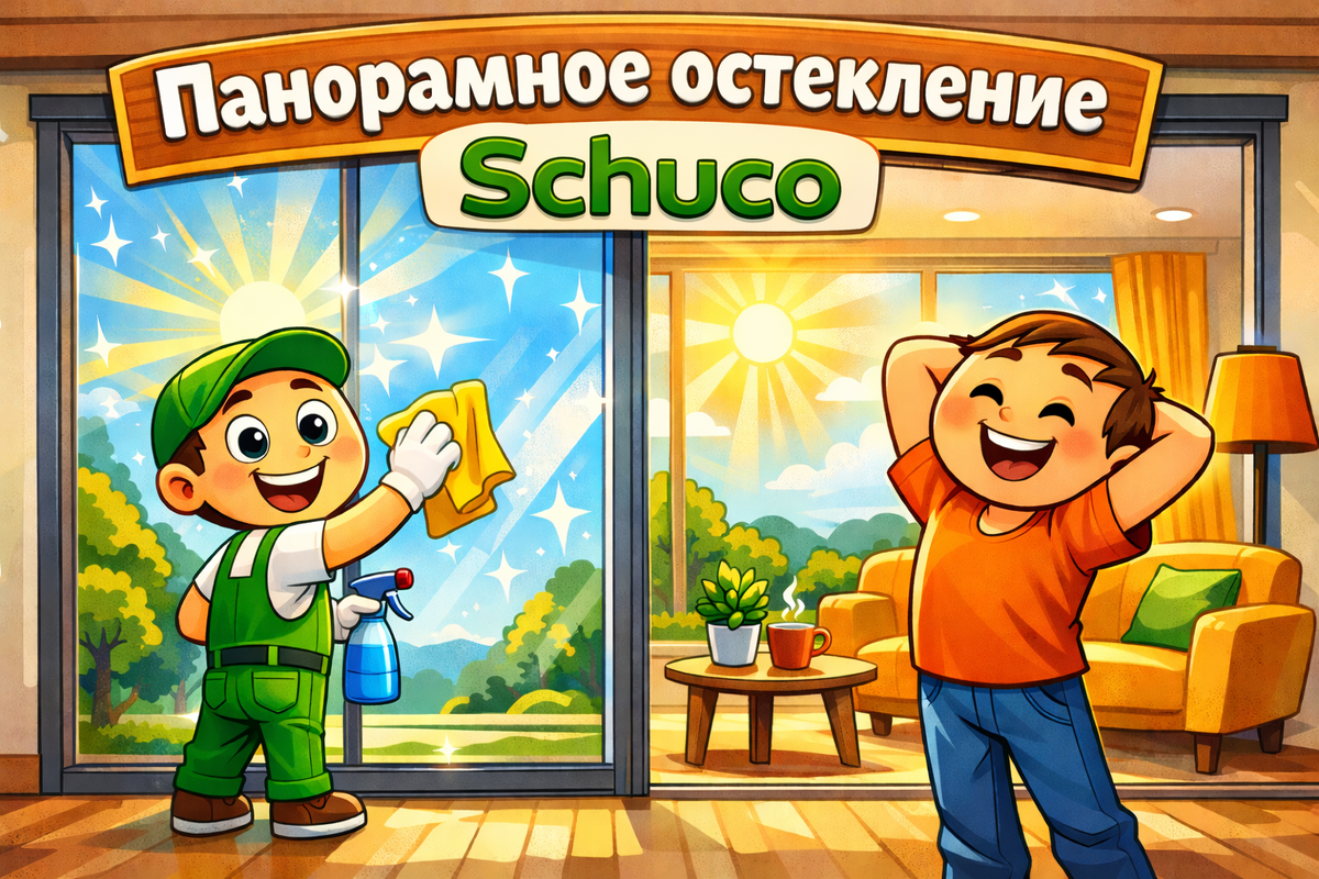 Панорамное остекление Schuco для загородного дома