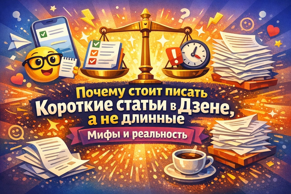Почему стоит писать короткие статьи в Дзене, а не длинные — мифы и реальность 