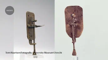 Изображение первого микроскопа Левенгука, Университет музея Утрехта, Нидерланды