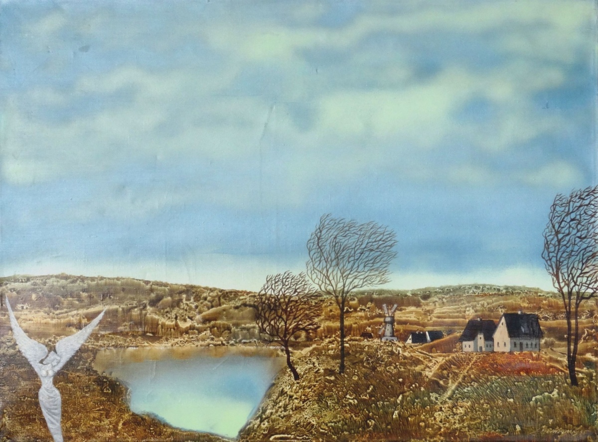 © Янис Анманис. Пейзаж с Музой. Холст, масло. 60 x 80 см. 1995.