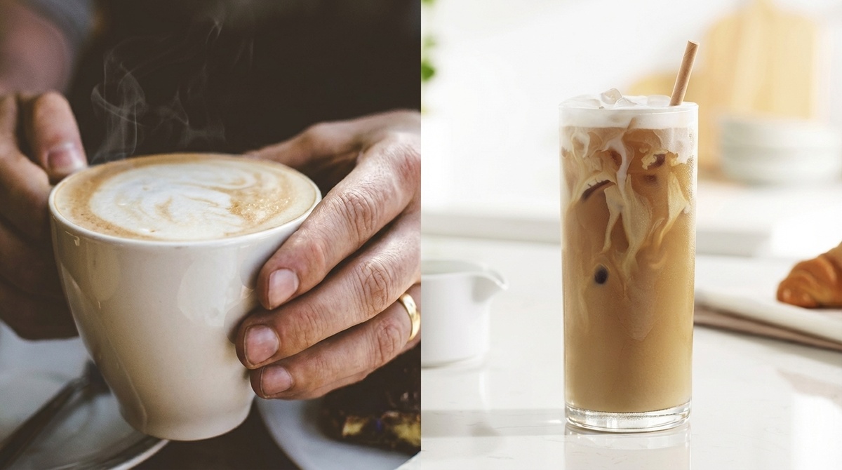 У кофемашины 2 отдельных меню: для горячих и холодных напитков