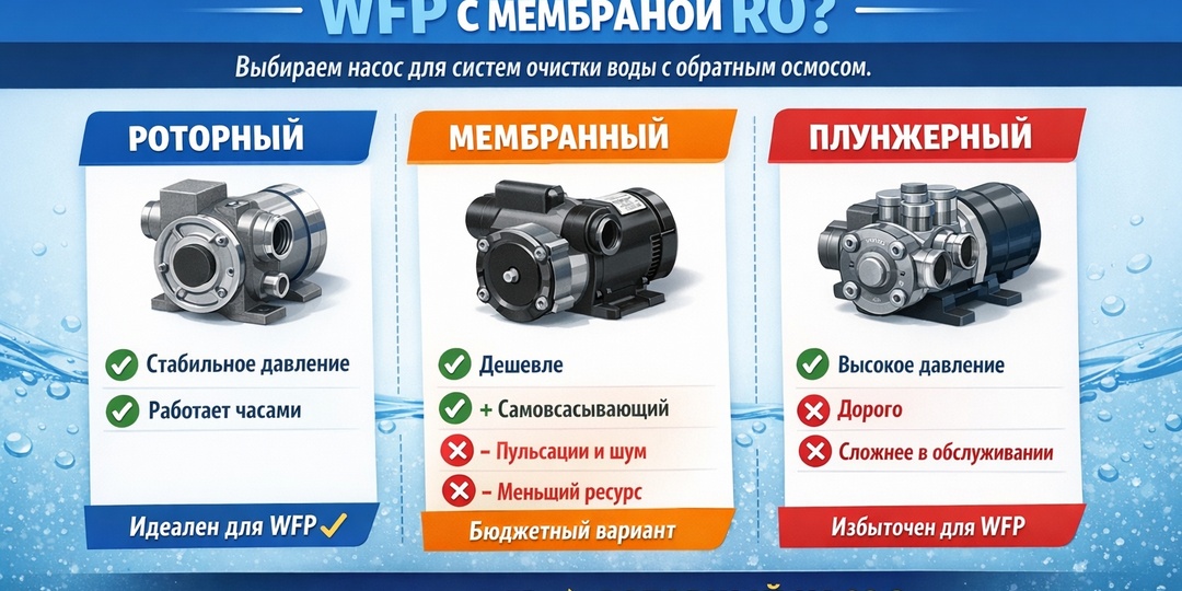 Какой насос лучше для WFP-установок с мембраной обратного осмоса?