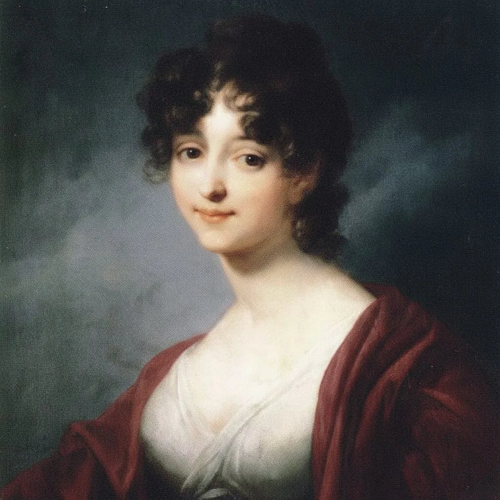 На известном портрете Вильгельмины Саган с помощью ИИ я поменяла цвет платья.