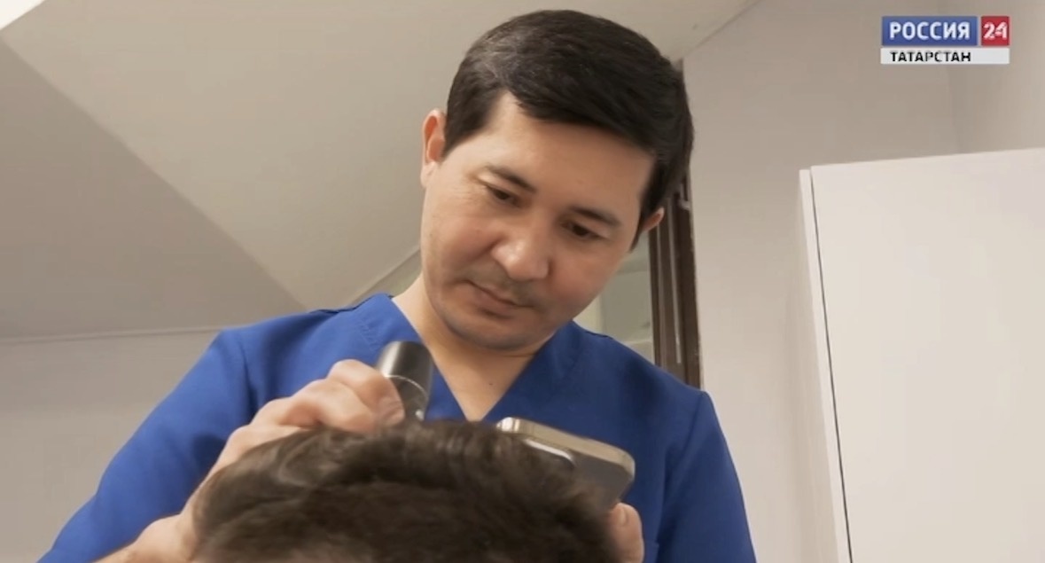 Изображение: трихоскопия, осмотр под увеличением