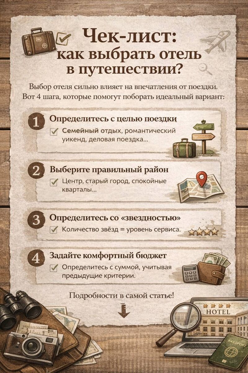 Чек-лист: как выбрать отель в путешествии