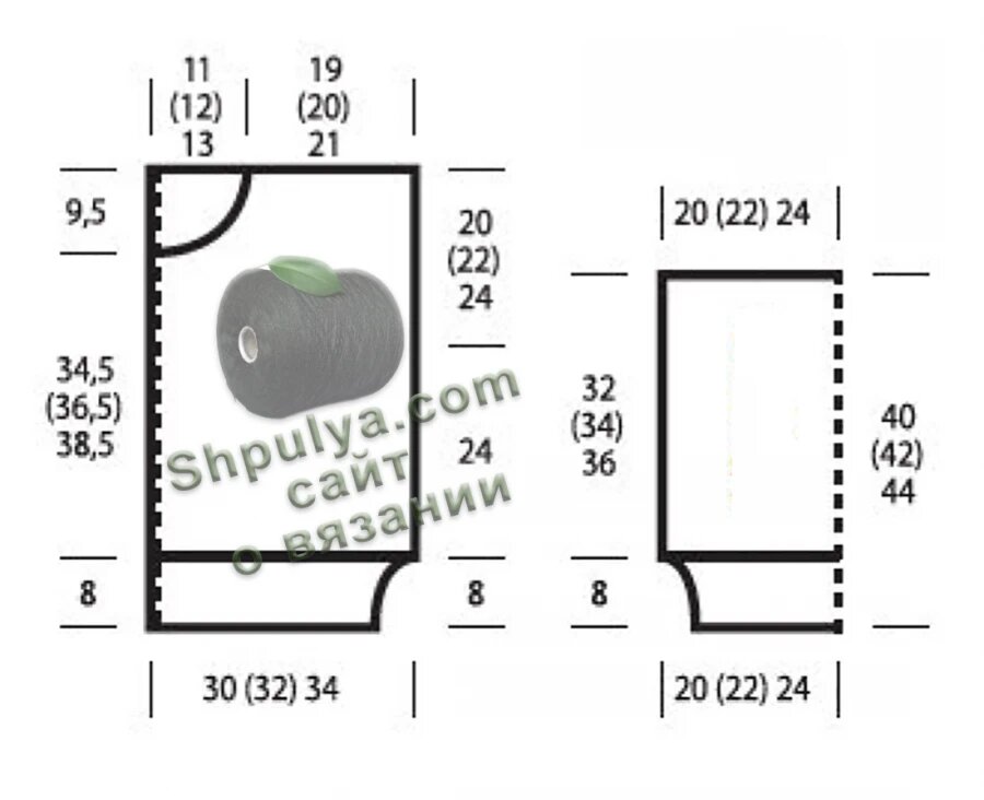 Выкройка вязаного жакета