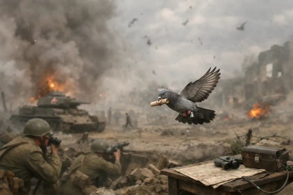    Голубиная почта. © Сгенерировано с помощью ИИ