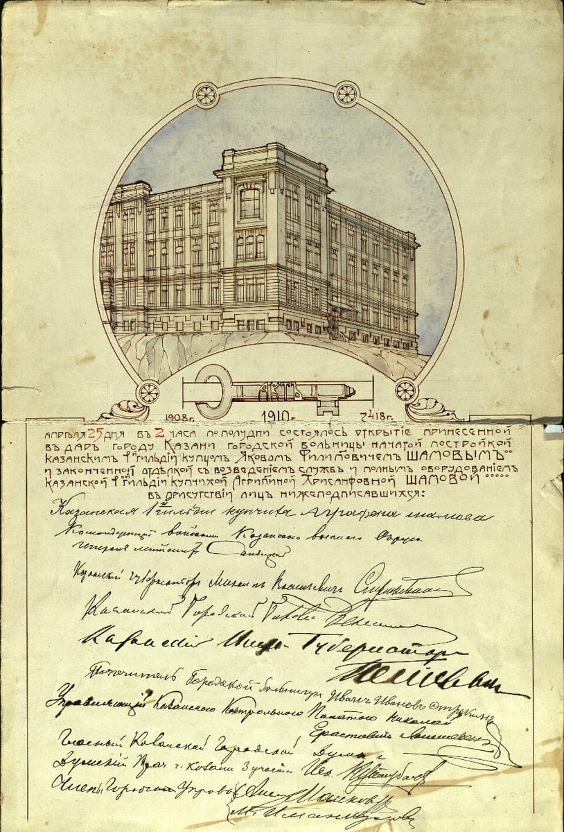 Документ о передаче Шамовской больницы городу