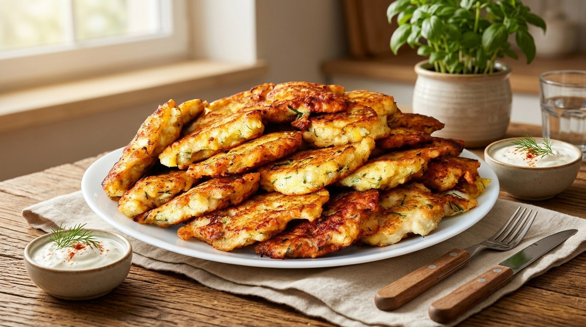 Куриные оладьи с картофелем