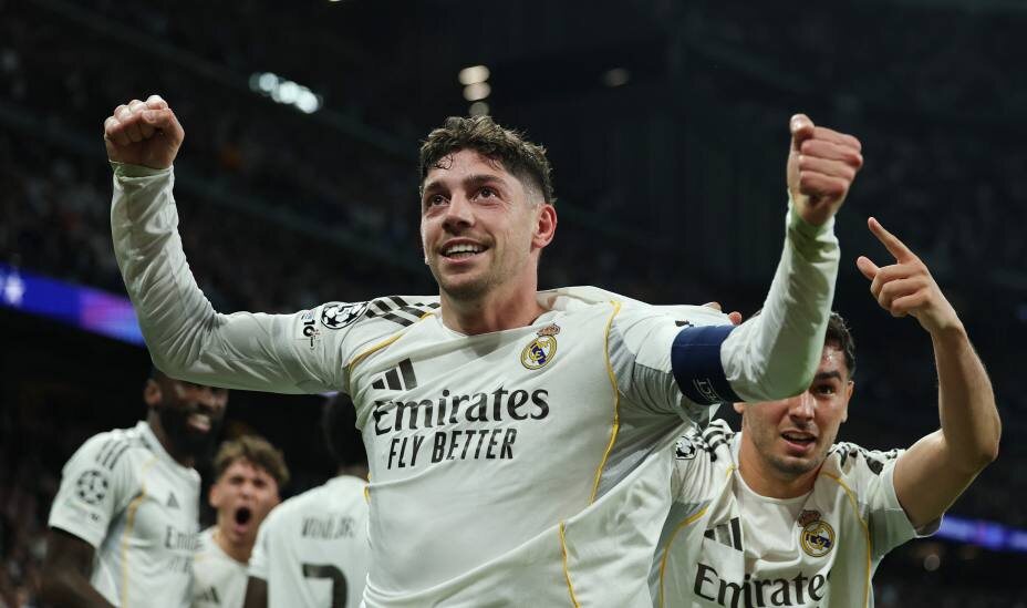    Федерико Вальверде стал героем матча «Реал» — «МанСити». Фото: REUTERS/Violeta Santos Moura