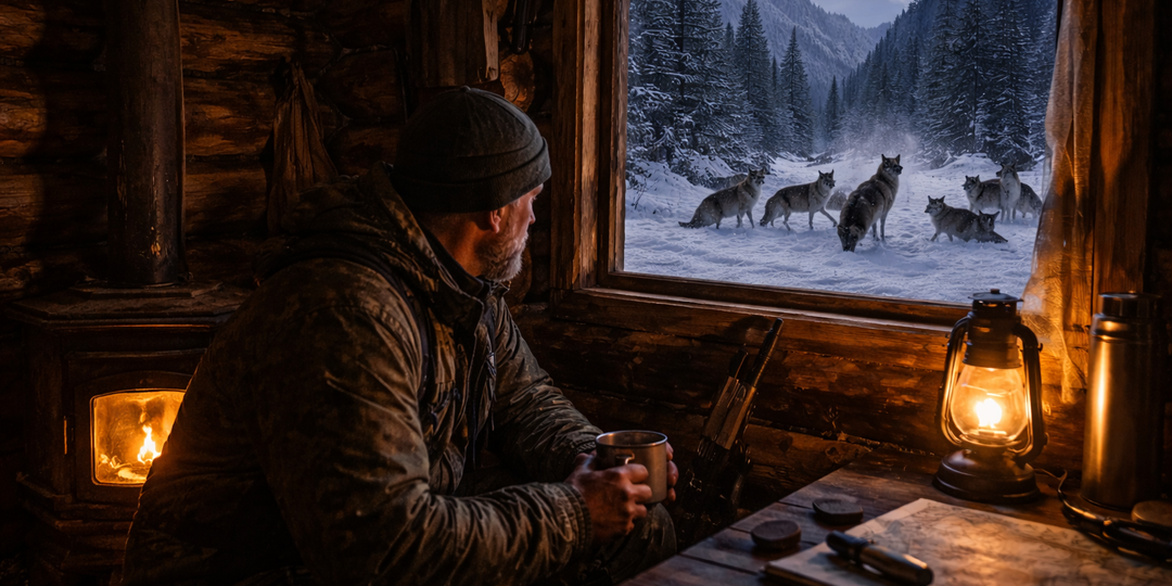 Одинокая избушка у перевала, где зимой собираются волки