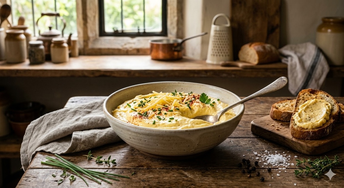 Сырный мусс из чеддера — это как мягкое одеяло для ваших вкусовых рецепторов. Но даже у такого серьезного джентльмена, как чеддер, есть свои забавные секреты.

Вот 3 любопытных факта об этом «уютном» лакомстве:

Оранжевый обман: Настоящий чеддер от природы имеет цвет слоновой кости. В XVII веке фермеры начали подкрашивать его шафраном (а позже аннато), чтобы имитировать высокую жирность молока «богатых» коров. По сути, ваш ярко-оранжевый мусс — это результат древнего маркетингового хода, который так всем понравился, что стал стандартом.

Сырный сон в пещере: Традиционно чеддер созревает в пещерах (например, в знаменитом ущелье Чеддер в Англии). Там идеальная влажность и температура. Представьте, что ваш будущий мусс полгода «занимался спелеологией» в темноте и тишине, прежде чем попасть в блендер.

Сыр как государственная валюта: В 1840 году королеве Виктории на свадьбу подарили гигантскую голову чеддера весом более 500 кг. Чтобы сделать из нее мусс, понадобилось бы несколько цистерн сливок и целая армия поваров с очень большими венчиками. История умалчивает, съели ли его весь, но это был определенно самый «уютный» свадебный подарок в истории.