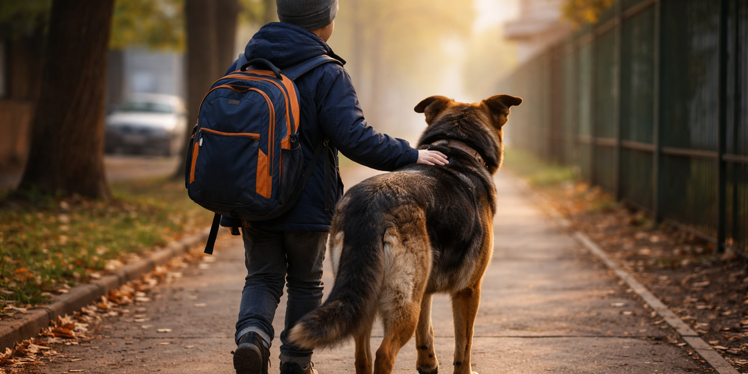 Во дворе все боялись большого пса. А он каждый день провожал в школу одного мальчика