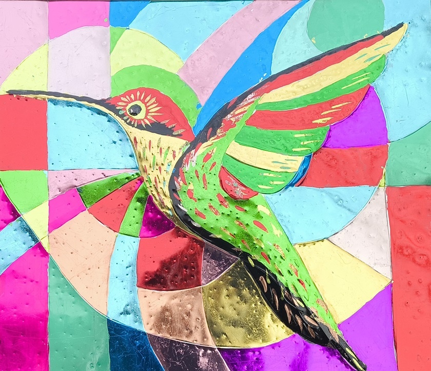 Панно . " Радужный колибри" . 821 х 713 . Артметал. Иркутск 2026 г.