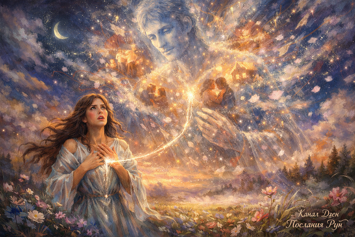 Послание от ушедшего человека через руны - мистический расклад о связи с иным миром, знаках судьбы, поддержке и предупреждении от того, кто уже по ту сторону.