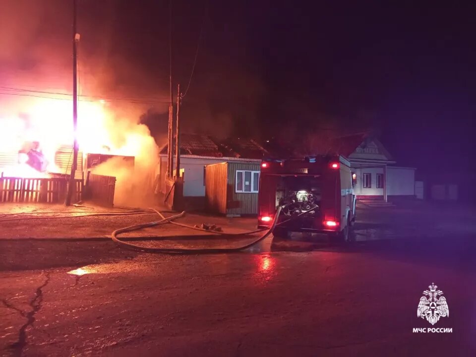    Пожар в Кош-Агаче. Источник: ГУ МЧС России по Республике Алтай