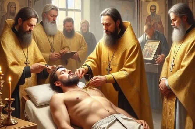    Таинство возвращается к своим истокам — к исцелению, а не только к проводам в вечную жизнь. Фото: Нейросеть ГигаЧат