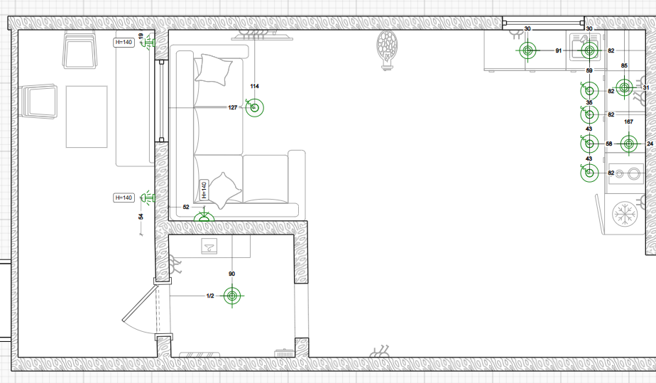 Половинка дома (вернада,кухня-гостинная)