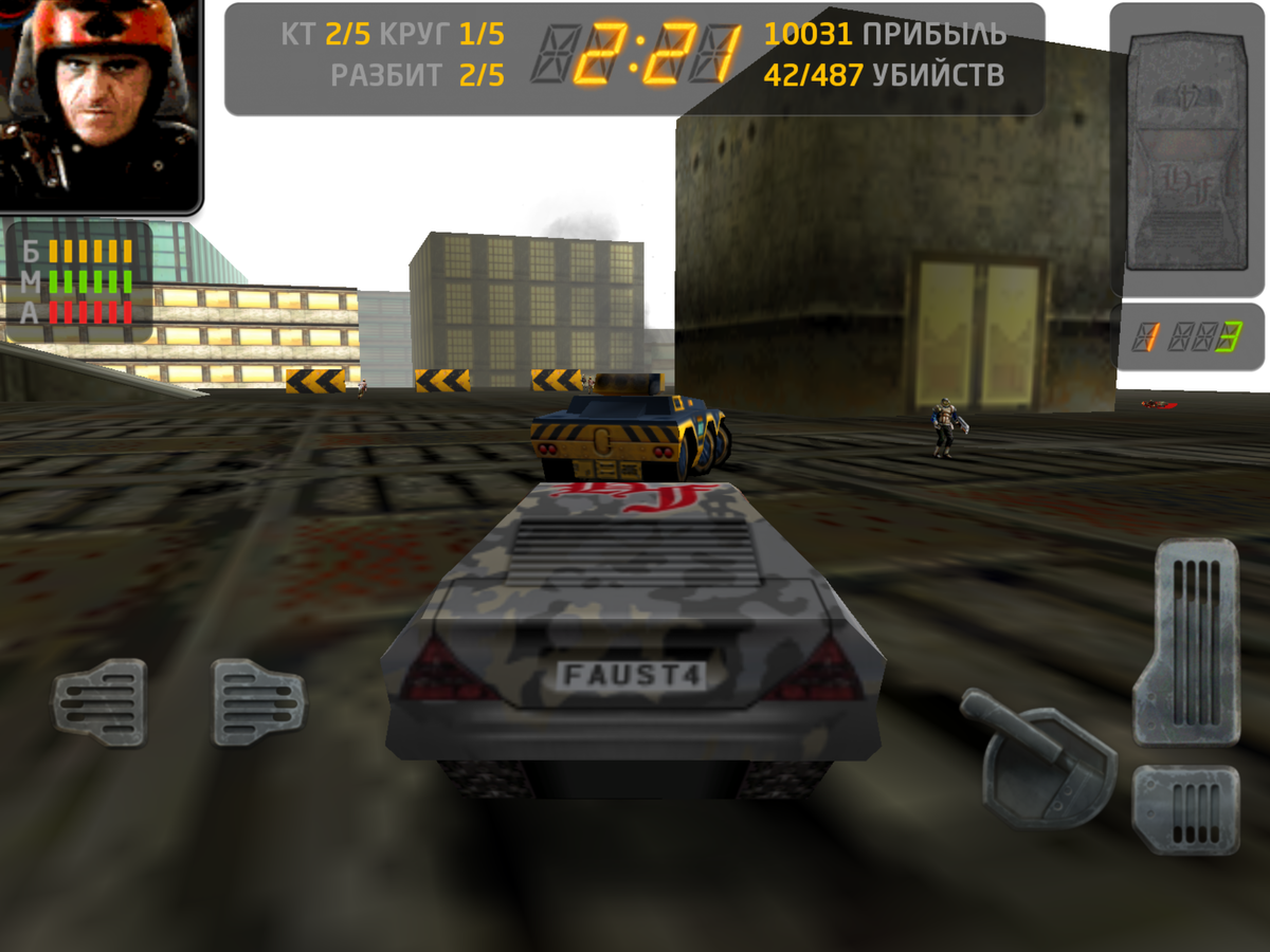 Скриншот из мобильной версии оригинального Carmageddon