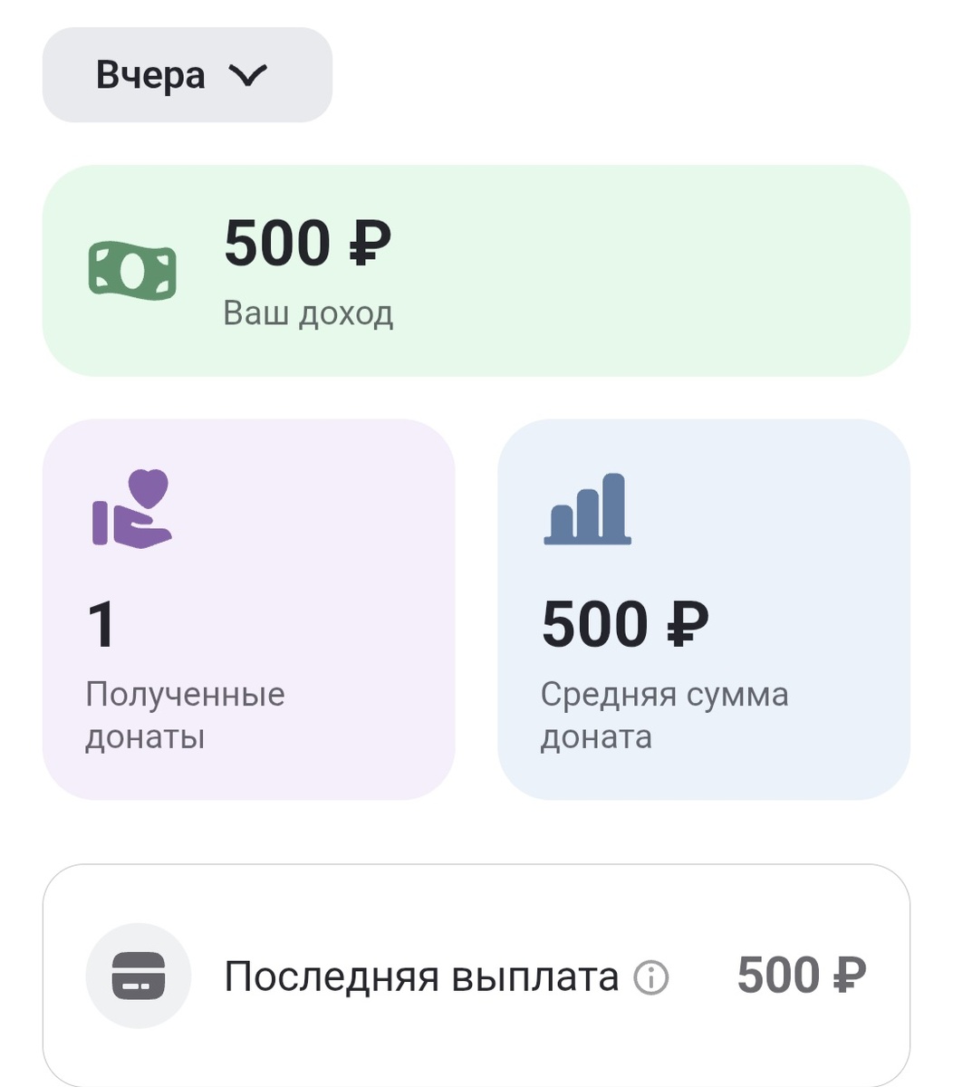 Донат без учёта комиссии площадки 