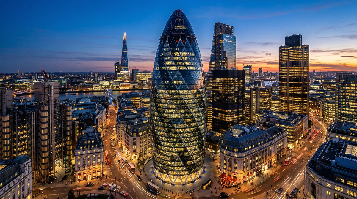 Здание The Gherkin в Лондоне