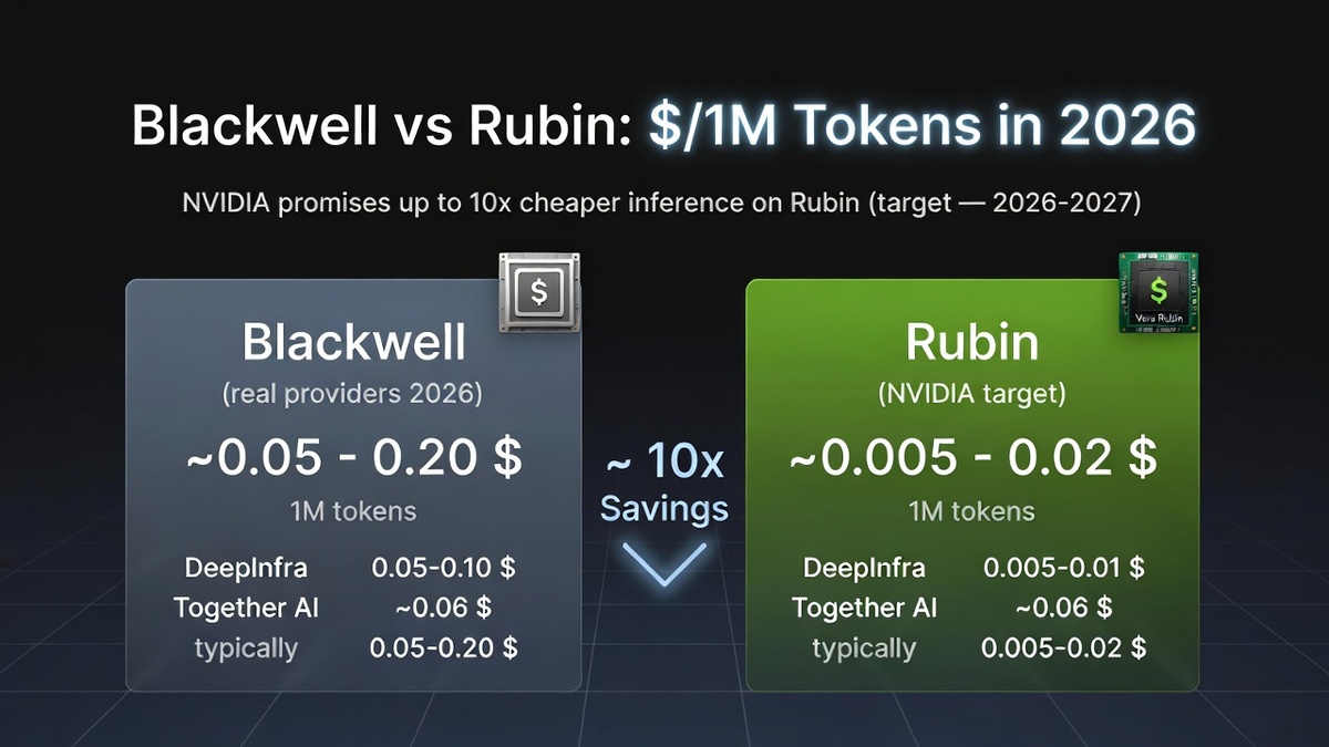 Blackwell vs Rubin: реальная стоимость 1M токенов в 2026 году и обещанная 10-кратная экономия на Rubin