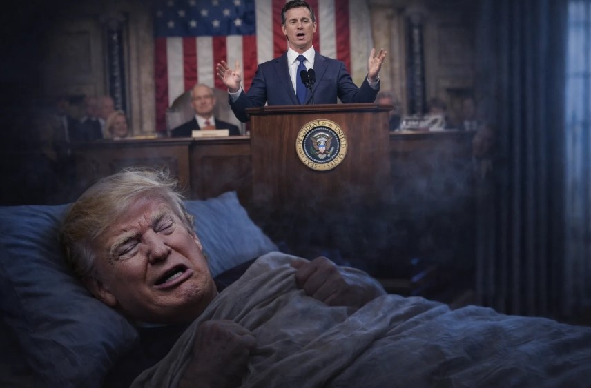    Гэвин Ньюсом всегда готов в чем-нибудь обвинить Дональда Трампа. Иллюстрация: Блокнот