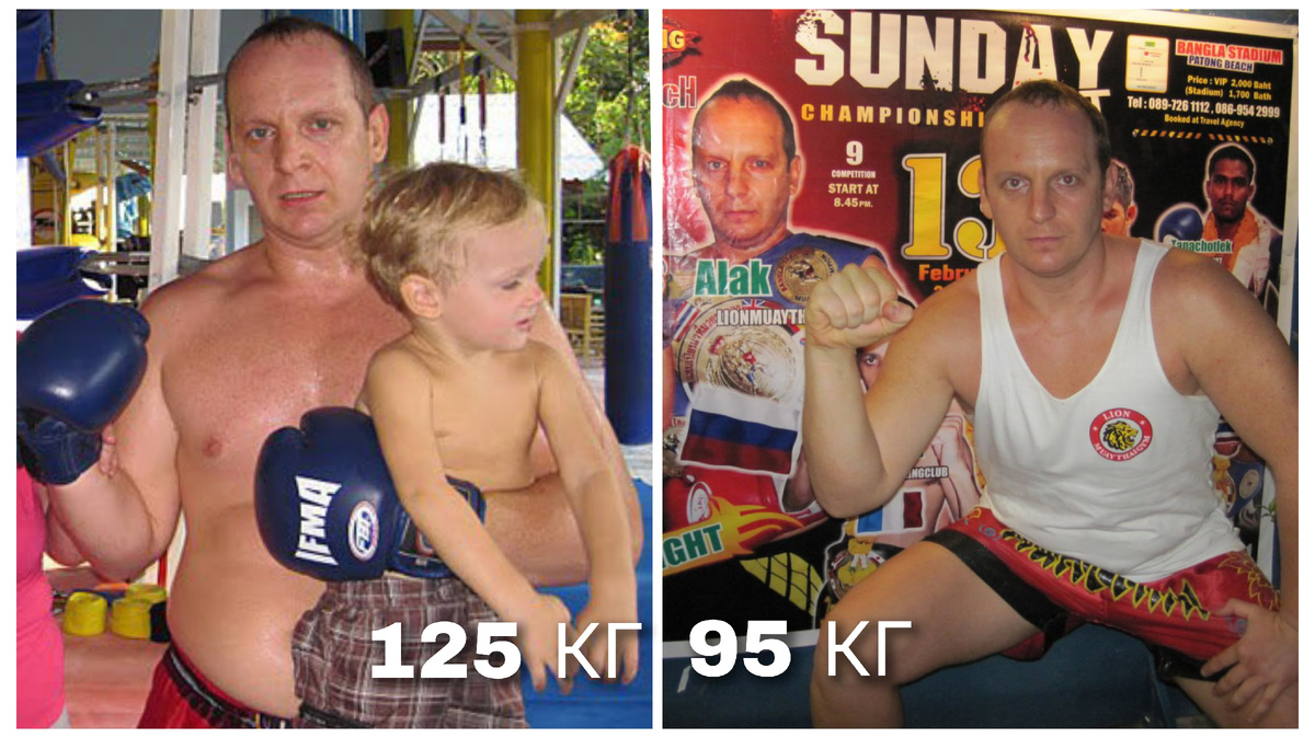 От начала тренировок до соревновательной формы. За год скинул 30 кг, тяжелейшими тренировками. Не рекомендую как способ похудения... 