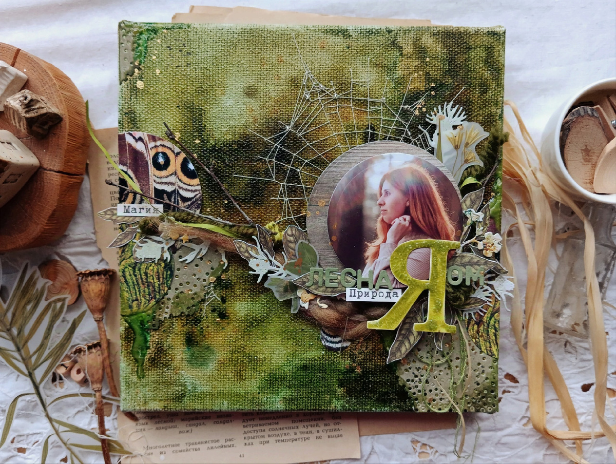 Панно на холсте для конкурса по скрапбукингу 2025 год.