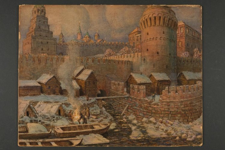 Картина Васнецова "Старое устье реки Неглинной"