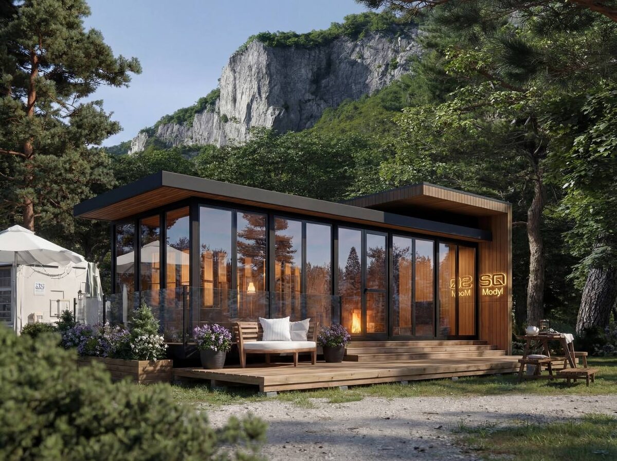 Проект модульной бани "Кристалл бокс"