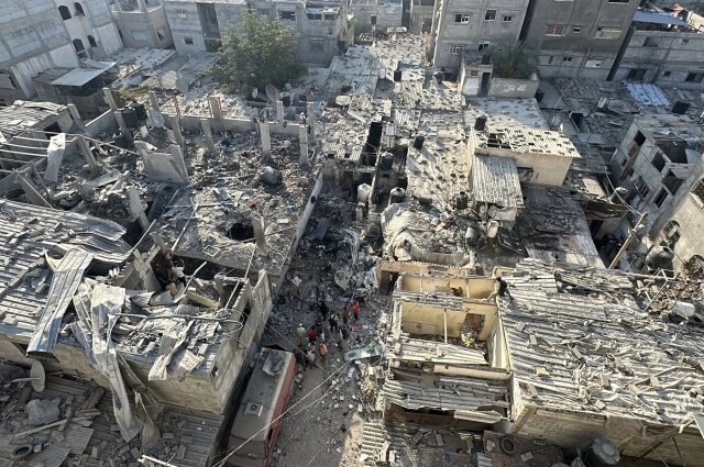    Последствия ударов Израиля по Газе Фото: www.globallookpress.com/ Keystone Press Agency © Belal Abu Amer