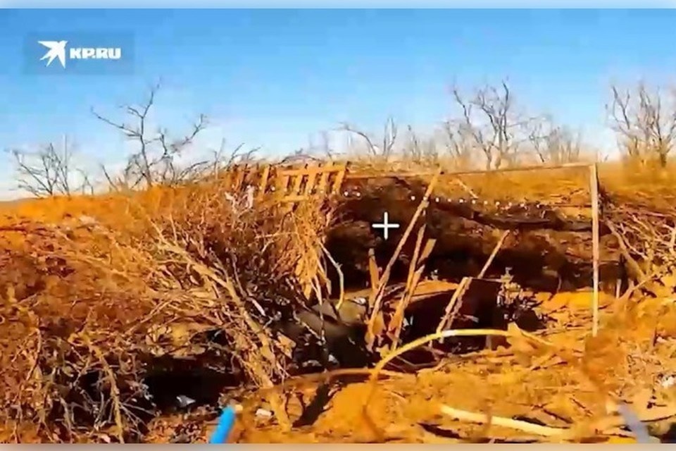    Замаскированный капонир с пушкой нашли дроноводы ВС РФ. Фото: Минобороны РФ