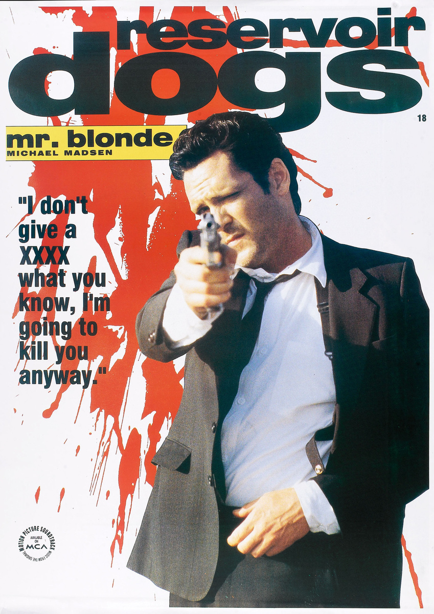 Постер к фильму "Бешеные псы / Reservoir Dogs" (источник: https://ru.kinorium.com/96023/gallery/poster/?photo=37038598) 