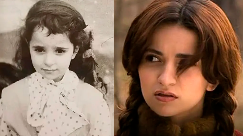 Теона Дольникова в детстве и сейчас