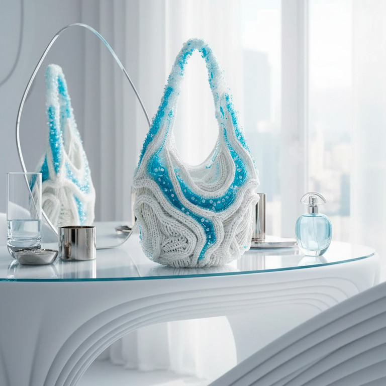 Вязаная сумка в футуристичном стиле