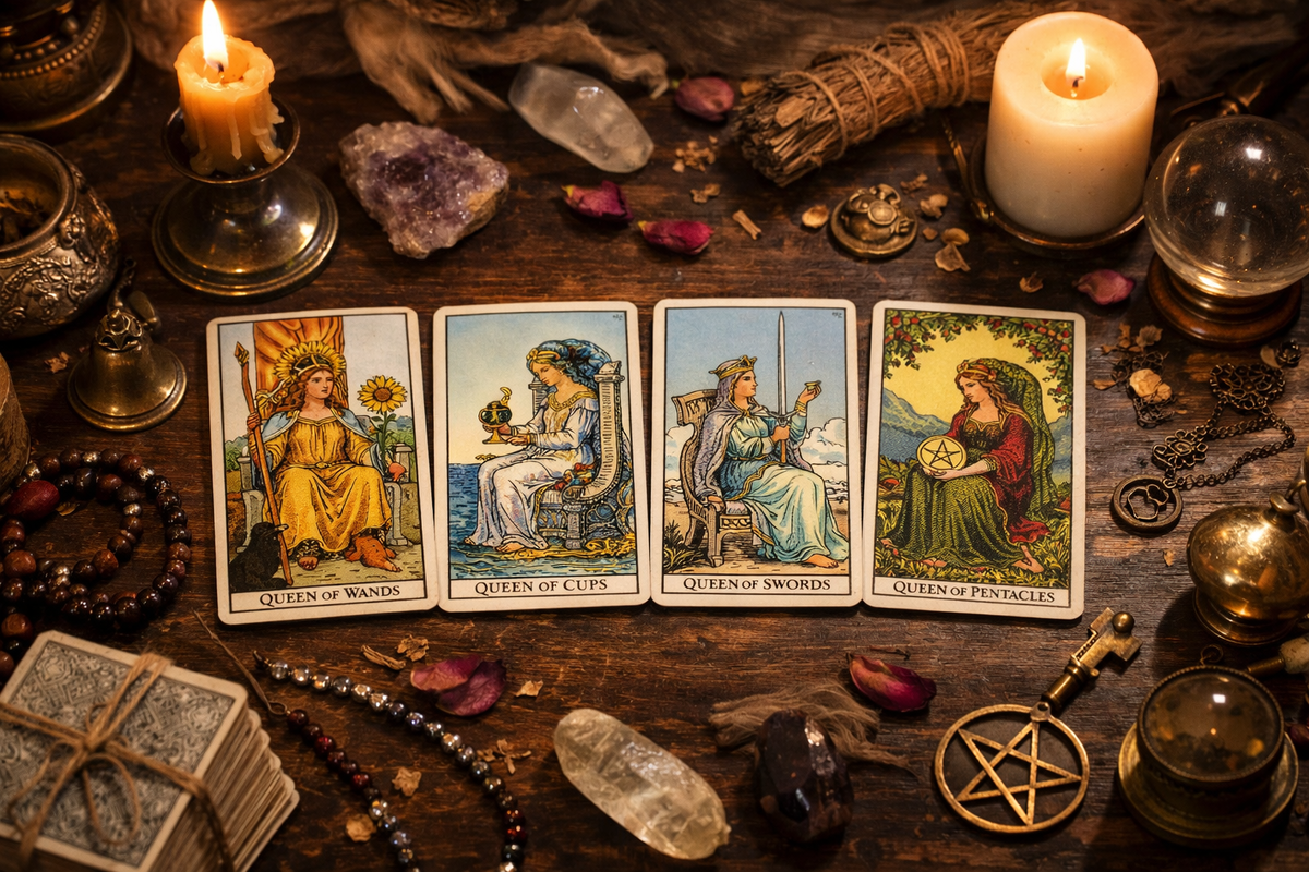 Королевы в Таро: четыре Дамы на столе гадания и их символика в раскладе.