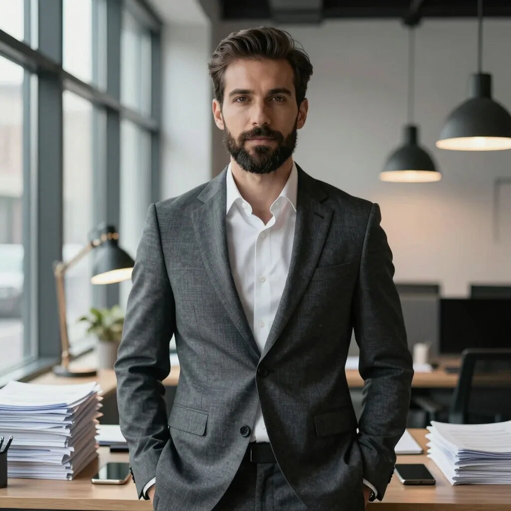 В офисе. Иллюстрация сгенерирована нейросетью