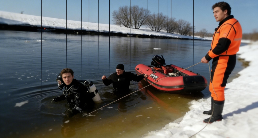    Обследовано 10 тыс. "квадратов" реки в поисках пропавших детей в Звенигороде t.me/МЧС Московской области