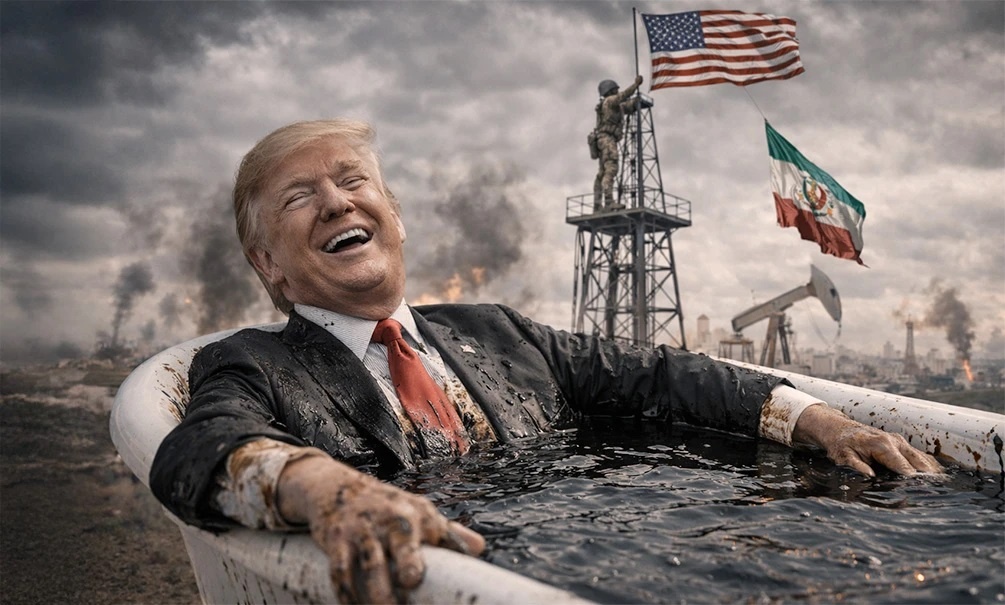    Пока весь мир в шоке и панике, семья Трампа купается в доходах, заработанных на кризисе в Иране. (Иллюстрация: "Блокнот")