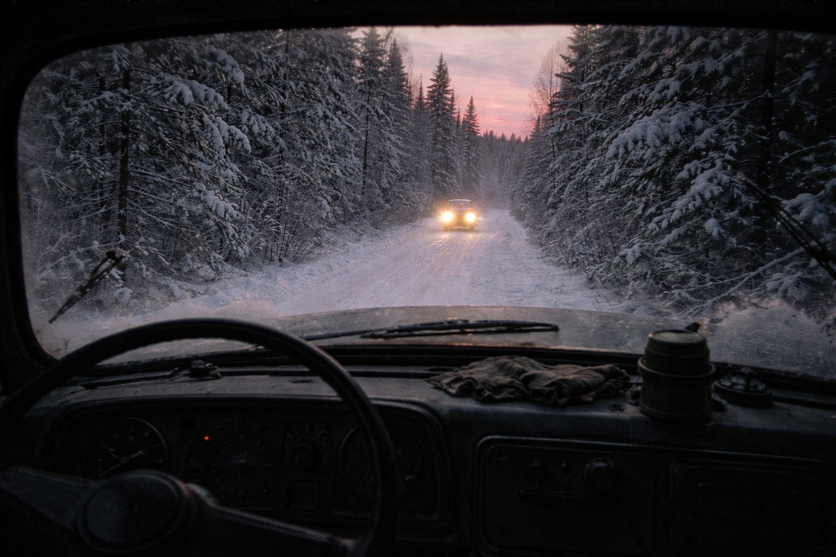 Зимой 1979 года водитель ЗИЛ-130 на северном зимнике Красноярского края рассказал что встретил на пустой дороге такой же грузовик и человека за рулём похожего на него самого