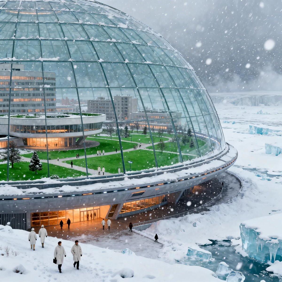 Коцепт того, как бы мог выглядеть такой город. Изображение создано с помощью искусственного интеллекта