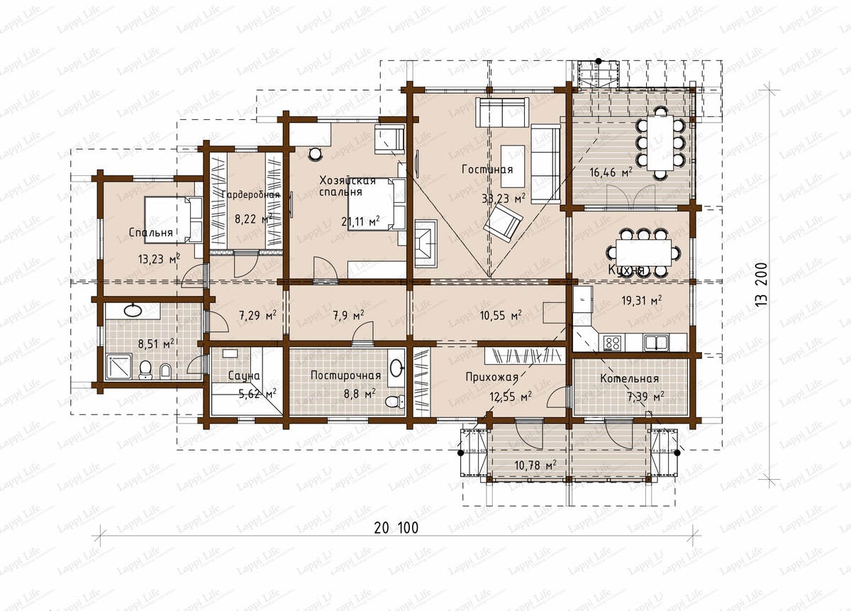 Пример планировки загородного дома