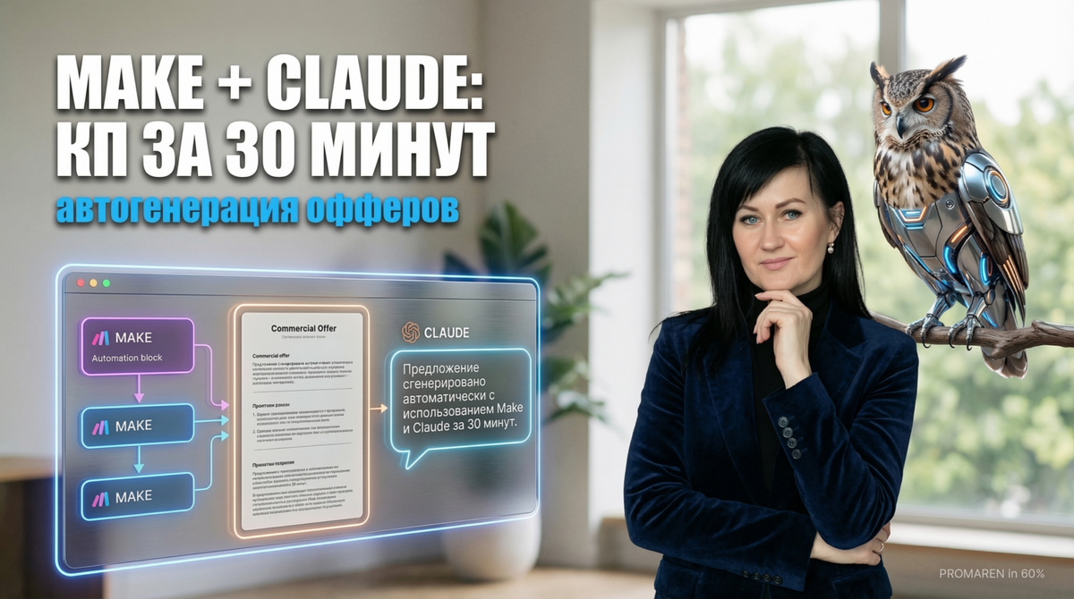    Сценарий в Make и Claude создаёт коммерческие предложения из CRM за 30 минут настройки | Марина Погодина, PROMAREN Марина Погодина
