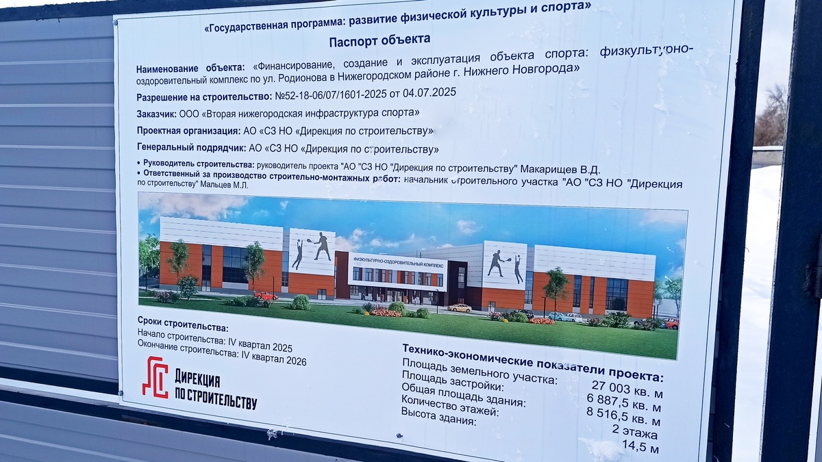 Паспорт объекта строительства