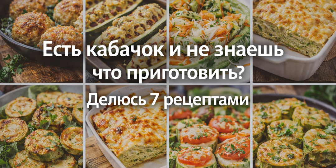 Есть кабачок и не знаешь что приготовить? Делюсь 7 рецептами
