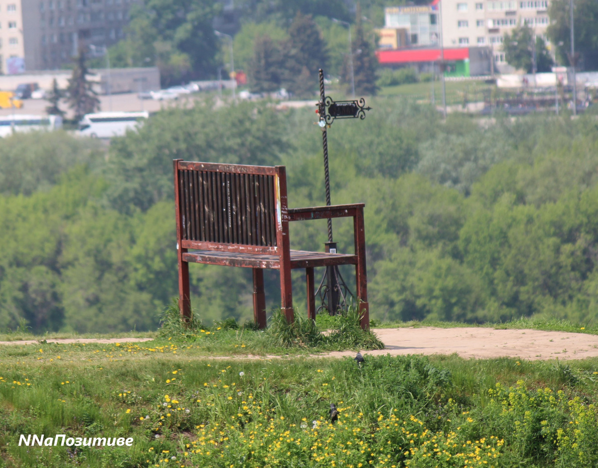 Гигантская скамейка на набережной Федоровского