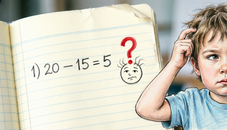 Первая мысль: найти разницу в конфетах (20 — 15 = 5). Это правильно. А вот что делать дальше? Большинство детей теряются и начинают гадать.